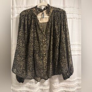 Anthropologie Leopard Print Blouse